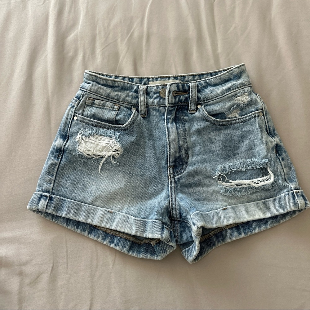 PacSun Light Blue Distressed Jean Shorts